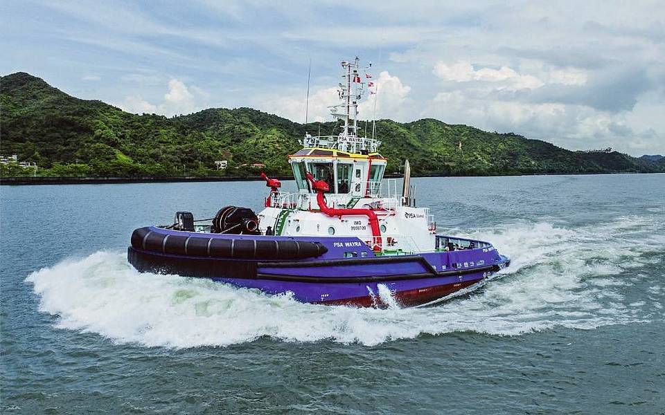 The PSA Wayra ASD tug will soon enter service as the first tug with a hybrid drive system on South America’s west coast; Source: PSA Marine Peru
