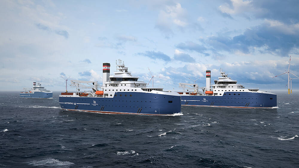 SRP-D with a propeller shaft with an eight-degree tilt 